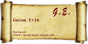 Gecse Erik névjegykártya